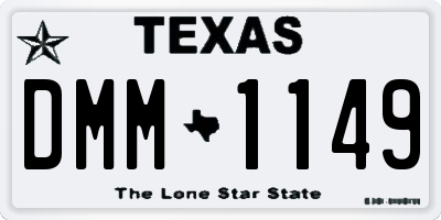 TX license plate DMM1149