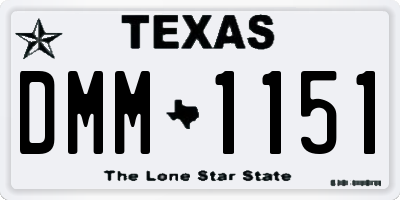 TX license plate DMM1151