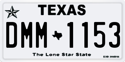 TX license plate DMM1153