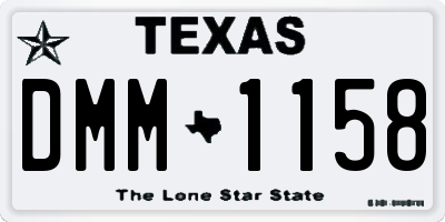 TX license plate DMM1158