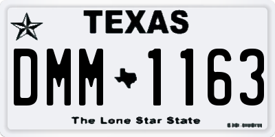 TX license plate DMM1163