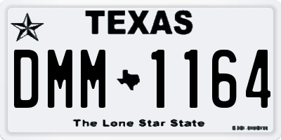 TX license plate DMM1164