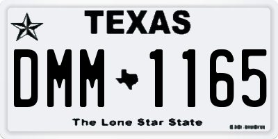 TX license plate DMM1165