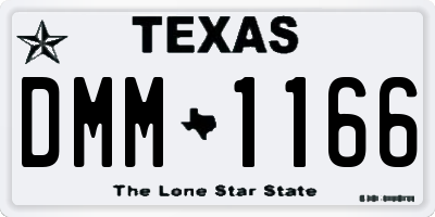 TX license plate DMM1166