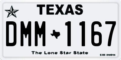 TX license plate DMM1167