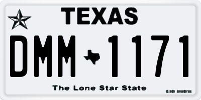 TX license plate DMM1171
