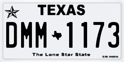TX license plate DMM1173