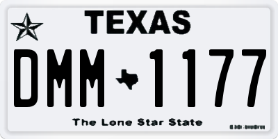 TX license plate DMM1177