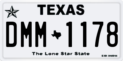TX license plate DMM1178