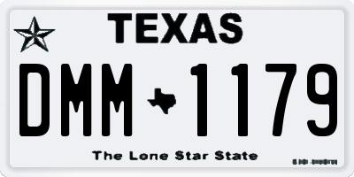 TX license plate DMM1179