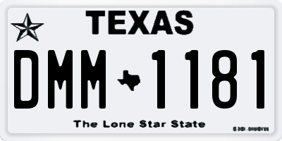 TX license plate DMM1181