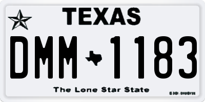 TX license plate DMM1183