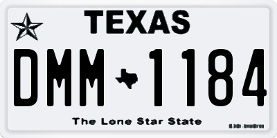 TX license plate DMM1184
