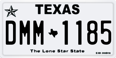 TX license plate DMM1185