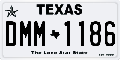 TX license plate DMM1186
