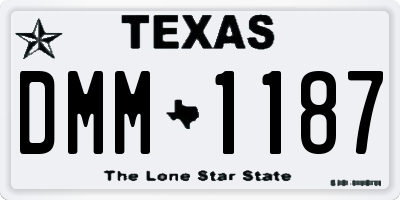 TX license plate DMM1187