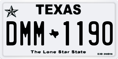 TX license plate DMM1190