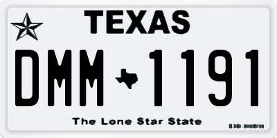 TX license plate DMM1191