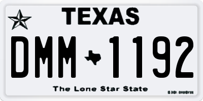 TX license plate DMM1192