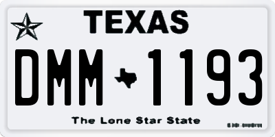 TX license plate DMM1193
