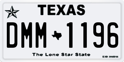 TX license plate DMM1196