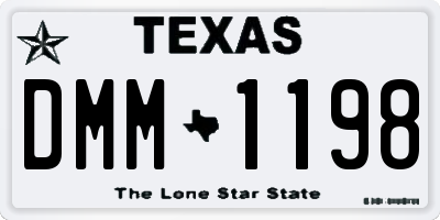 TX license plate DMM1198