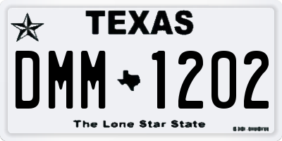 TX license plate DMM1202