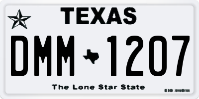 TX license plate DMM1207
