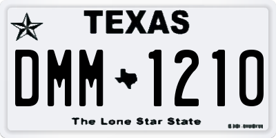 TX license plate DMM1210