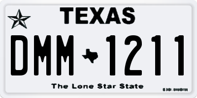 TX license plate DMM1211