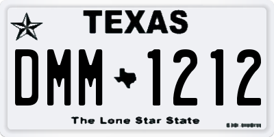 TX license plate DMM1212