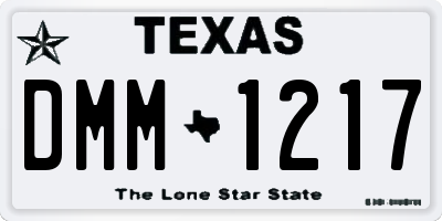 TX license plate DMM1217