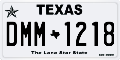 TX license plate DMM1218