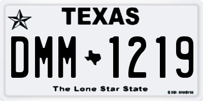 TX license plate DMM1219