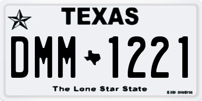 TX license plate DMM1221