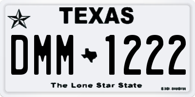TX license plate DMM1222