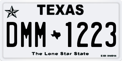 TX license plate DMM1223