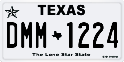 TX license plate DMM1224