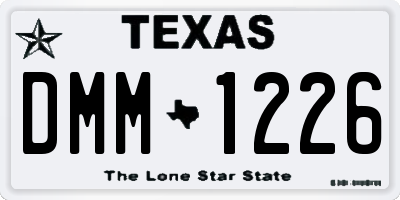 TX license plate DMM1226