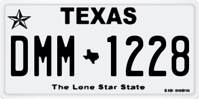 TX license plate DMM1228