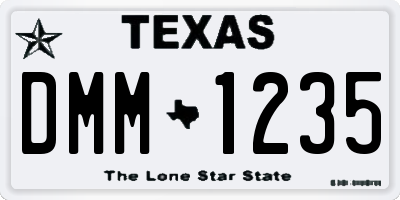 TX license plate DMM1235