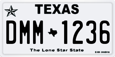 TX license plate DMM1236