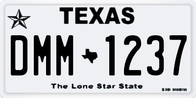 TX license plate DMM1237