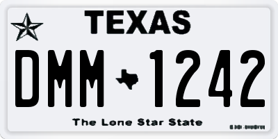 TX license plate DMM1242