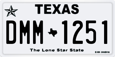 TX license plate DMM1251