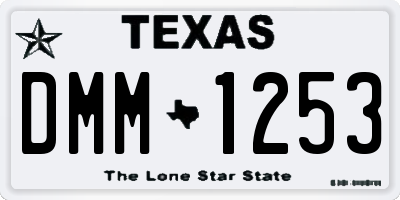 TX license plate DMM1253