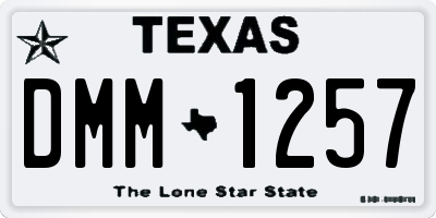 TX license plate DMM1257