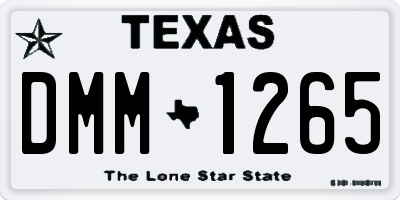 TX license plate DMM1265