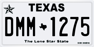 TX license plate DMM1275