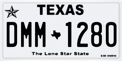 TX license plate DMM1280